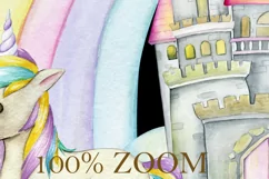 Unicorn Watercolor clipart, Instant download, rainbow clip a Product Image 4