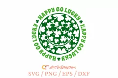 Happy Go Lucky Svg, St. Patrick's Day Svg, Shamrock Svg Product Image 2