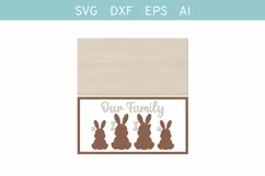 Easter Bunnies Family Sign SVG, Cute Bunnies Hanger Svg Product Image 2
