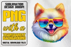 Rainbow Dog Sublimation PNG, Pomeranian PNG, Dog Breed PNG Product Image 1