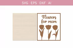 Mothers day Gift Svg, Flowers For Mom Sign Card svg Product Image 2