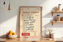 Funny Guest Check PNG Vintage Diner Style, Sublimation PNG. Product Image 2
