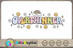 Overthinker Svg, Retro Groovy Svg, Anxiety, Mental Health Product Image 2