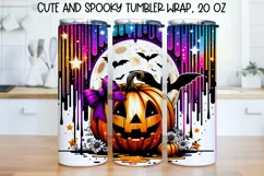 Cute and Spooky Halloween Tumbler wrap PNG, 20 oz. Product Image 1