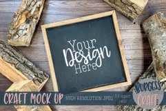 Square framed sign firewood Craft mock up |High Res JPEG Product Image 1