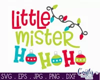 Little Mister Ho Ho Ho Kids Christmas Svg Design For Shirts Product Image 2