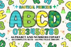 Nautical Princess png alphabet, princess letters doodle Product Image 1