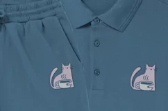 embroidery Cotton Polo Shirt and Shorts psd mockup template Product Image 8