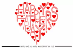 Happy fathers day heart SVG / DXF / EPS / PNG files Product Image 1