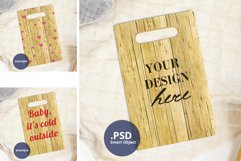 Cutting board mockup full wrap PSD Neutral background JPG Product Image 1