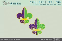 Fleur De Lis Mardi Gras SVG - PNG, DXF, SVG, EPS, Cut File Product Image 2