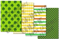 St Patricks Shamrock Pattern Digital Papers Set Product Image 7