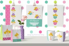 Easter Chicken Clip Art and Papers Set of 23 PNG files Product Image 5