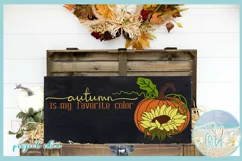 Autumn Is My Favorite Color Quote With Pumpkin Sunflower SVG Product Image 2