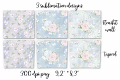 Delicate Flowers sublimation design. Skinny tumbler wrap Product Image 6