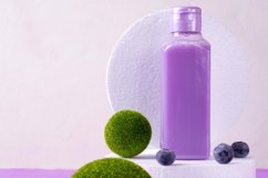 Purple shower gel with blueberry. JPG and PNG mockup Product Image 1
