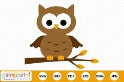 Fall owl on a branch SVG, fall svg cutting file Product Image 2