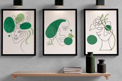 Set of Three Abstract Face Digital Print Frame not included Product Image 2