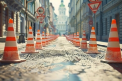 Orange Traffic Cone Background Wallpaper Product Image 1