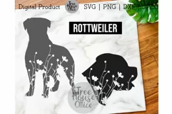 Floral Rottweiler SVG, Rottweiler with Flowers & Wildflowers Product Image 1