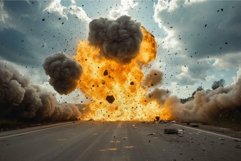 Terrifying Accident bomb explosion. Generate Ai Product Image 1