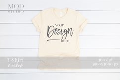 Soft Cream T-Shirt Mockup | 3001 Bella and Canvas Mock up Product Image 2