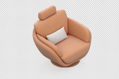 Isometric Arm Chair 3D isolated render Product Image 1