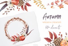 Autumn wreath creator Watercolor clipart Fall leaves Product Image 1