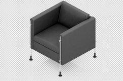 Isometric Arm Chair 3D isolated render Product Image 1