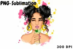 Brunette Girl | Sublimation Designs | Beautiful Woman Product Image 1