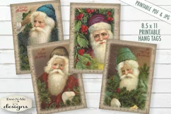 Printable Christmas Tags - Sheet Music Santa - PDF and JPG Product Image 1