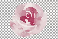Burgundy and coral pink watercolor floral wedding clip art, Product Image 16