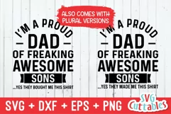 Dad SVG Cut File | Proud Dad Of A Awesome Son | Shirt Design Product Image 3
