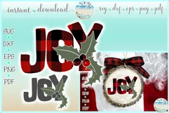 JOY Buffalo Plaid Christmas Svg Dxf Eps Png PDF files Product Image 1