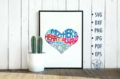 A mother's heart is always with her children SVG in heart Product Image 3