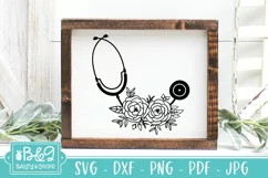Floral Stethoscope SVG File, Nurse, Doctor, Medical Product Image 6