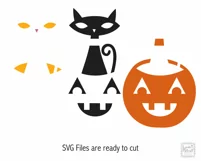 Halloween Cat in Pumpkin SVG and Clipart Product Image 5