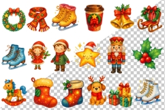 Christmas watercolor clipart bundle. Old Christmas PNG set Product Image 2