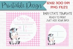 Baby Stats Template Sublimation Design Printable Product Image 1