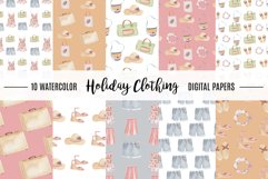 Watercolor Seamless Patterns Holiday Clothing Suitcase Fun Product Image 1