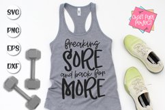 Freaking Sore And Back For More, Gym Quote Svg, Tank Top Svg Product Image 1