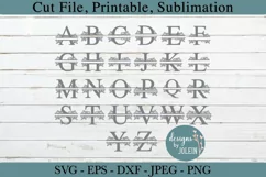 Split Letters A-Z Designs SVG, png, eps, DXF, sublimation Product Image 2
