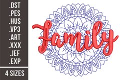Family Mandala. Redwork embroidery design Product Image 1