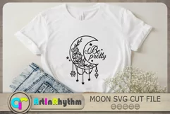 Be pretty Svg, Crescent Moon Svg, Moon Svg, Floral Moon Svg Product Image 2