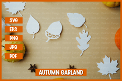 Leaves garland, Autumn leaves with patterns paper cut Product Image 4