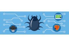 Hacker virus banner horizontal, flat style Product Image 1