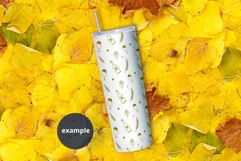 Fall 20oz Skinny tumbler mockup, Autumn White Tumbler mockup Product Image 2