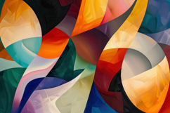 Interlocking Curved Shapes in Vibrant Colors Background Wall Product Image 1