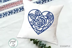 Heart Rose Floral cutting Wedding paper cut svg laser cut Product Image 3
