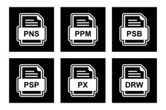 Set Of File Formats Icons Product Image 1